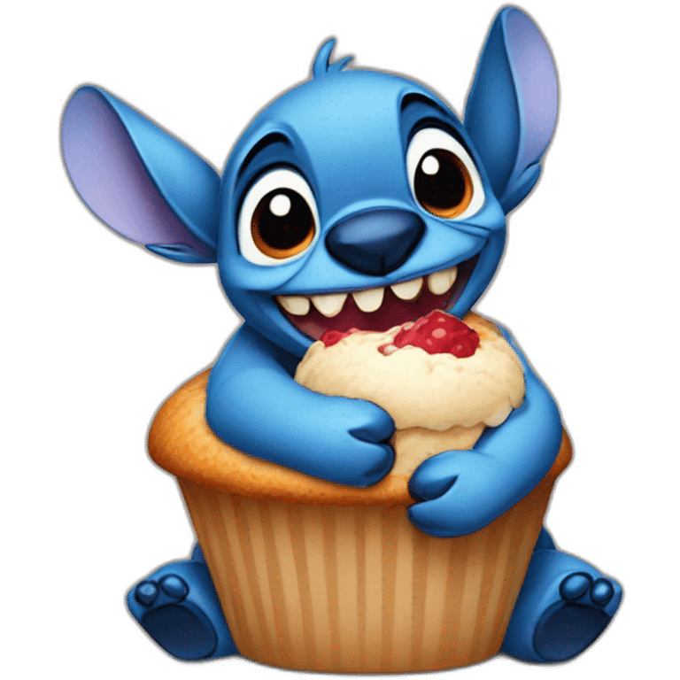 Stitch eating a muffin  emoji