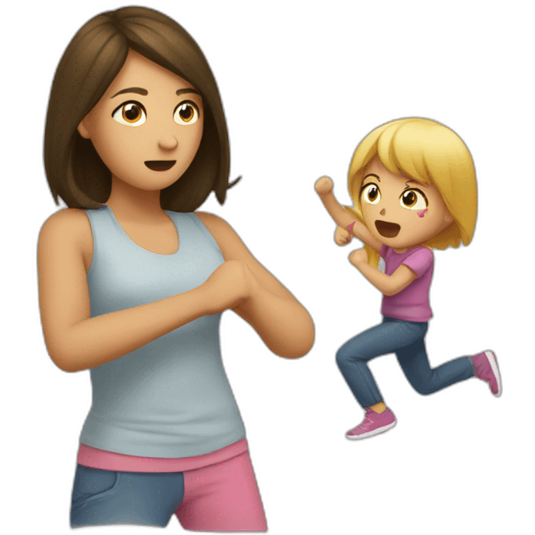 girl fighting with mom emoji