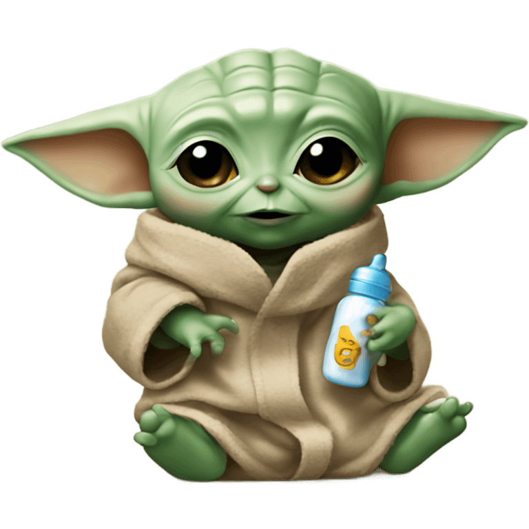 baby yoda with baby bottle emoji