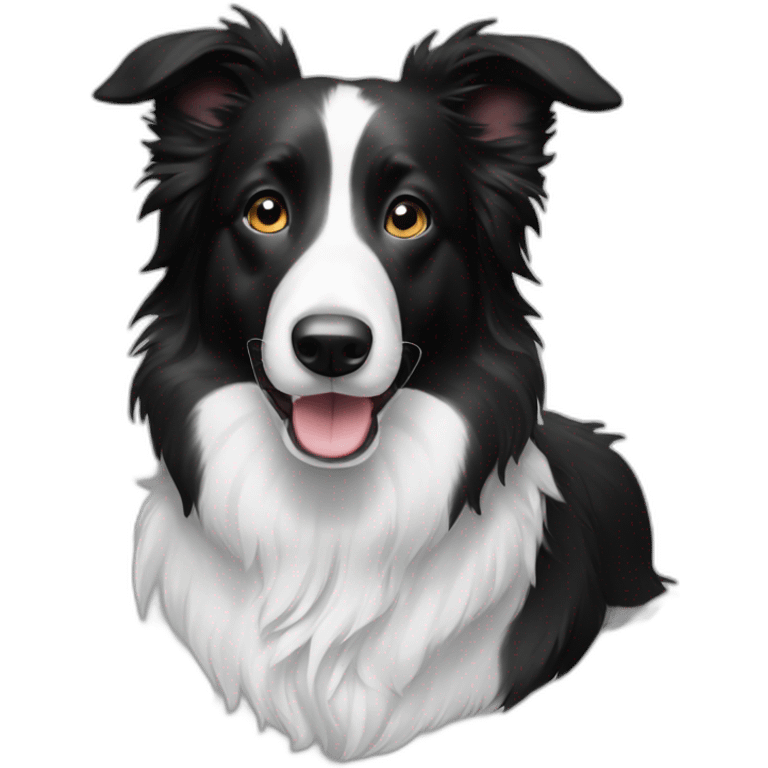 boarder collie black and white emoji