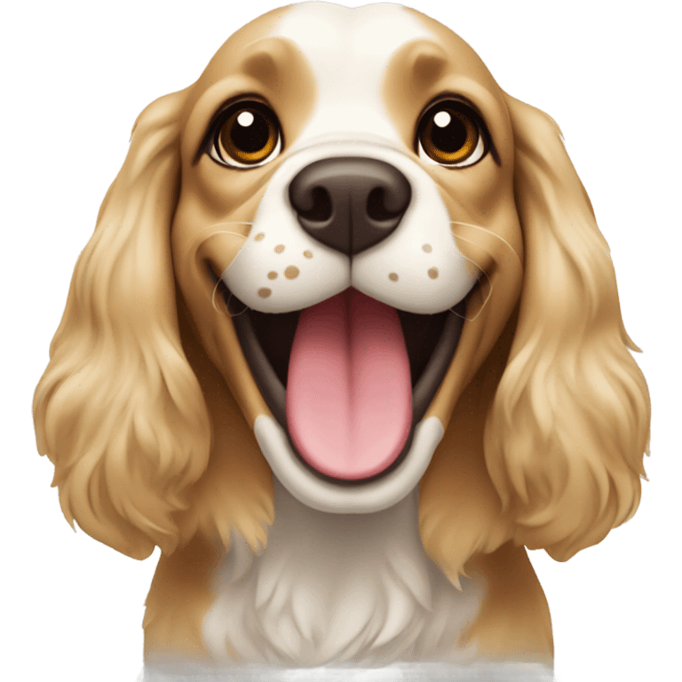 blonde english spaniel smiling emoji