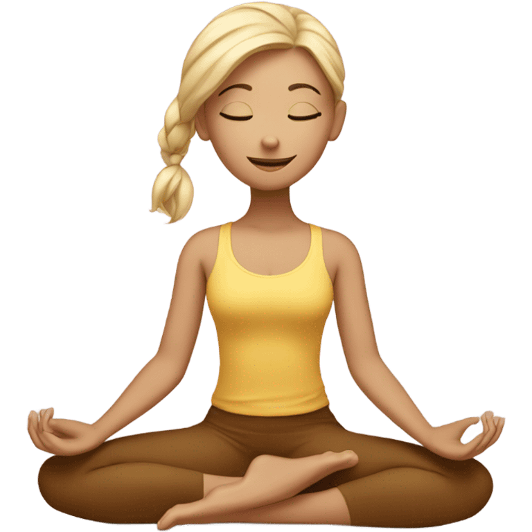 Blond girl doing yoga emoji