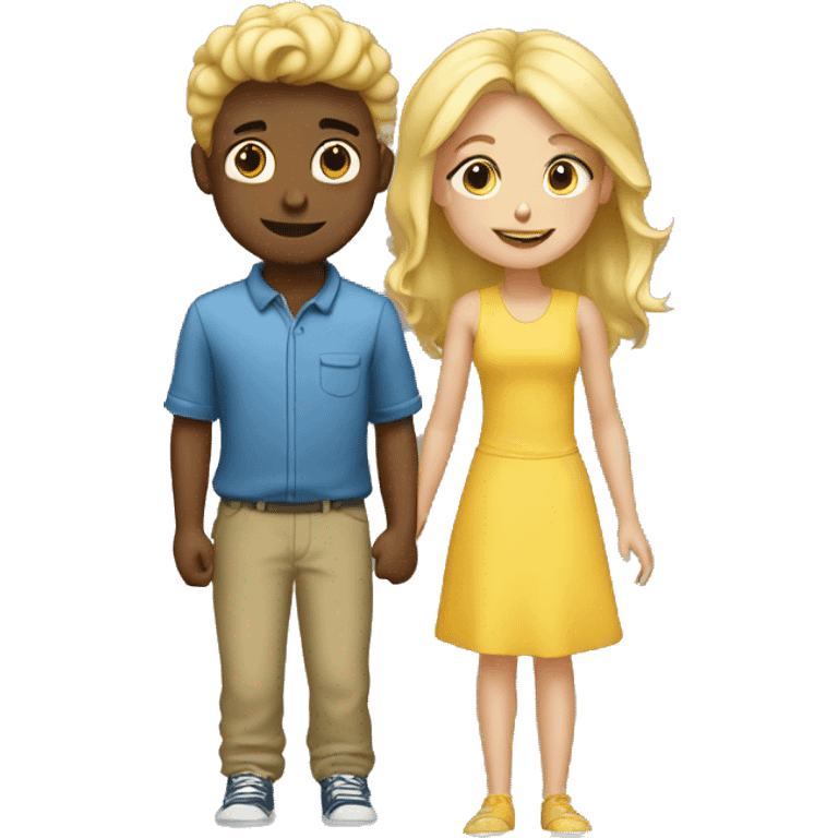 blonde girl with his boy  emoji