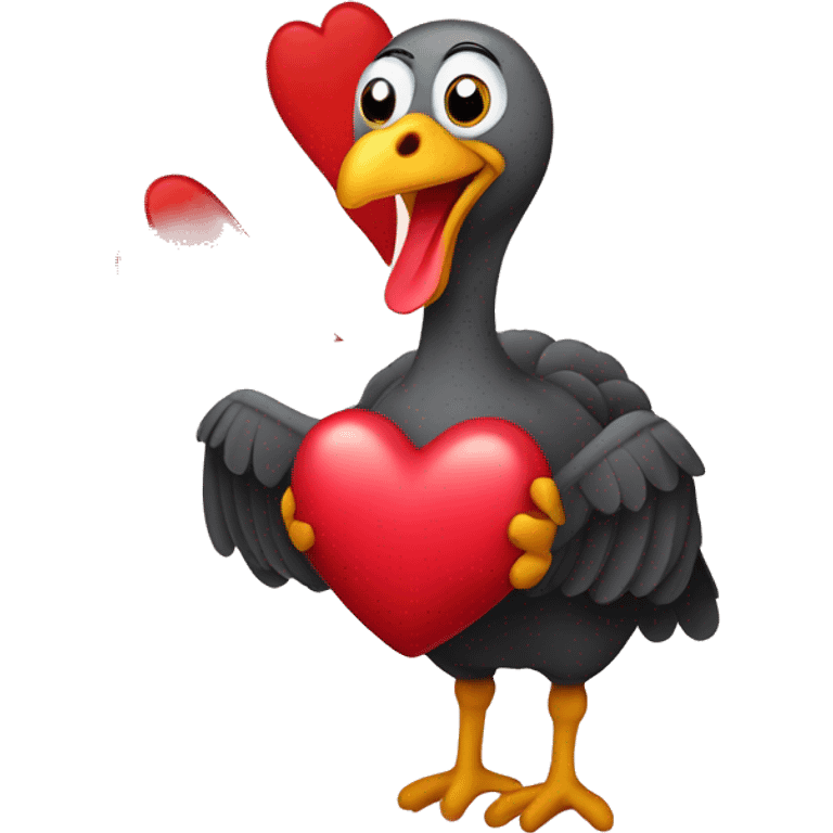 Turkey holding a heart emoji