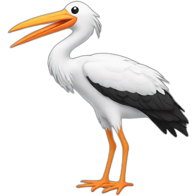 Stork carrying baby in beak emoji