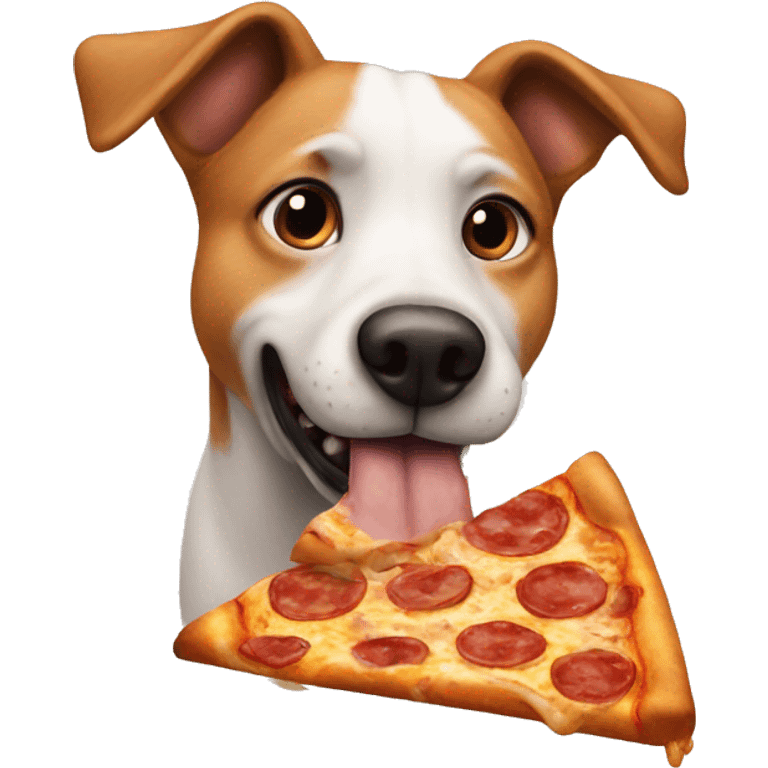 Dog eating pizza emoji