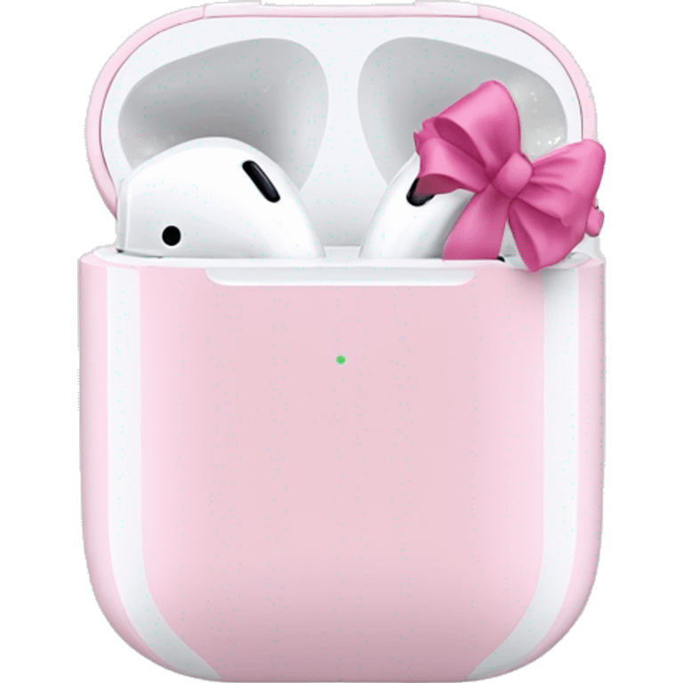 AirPods with a pink bow on it emoji