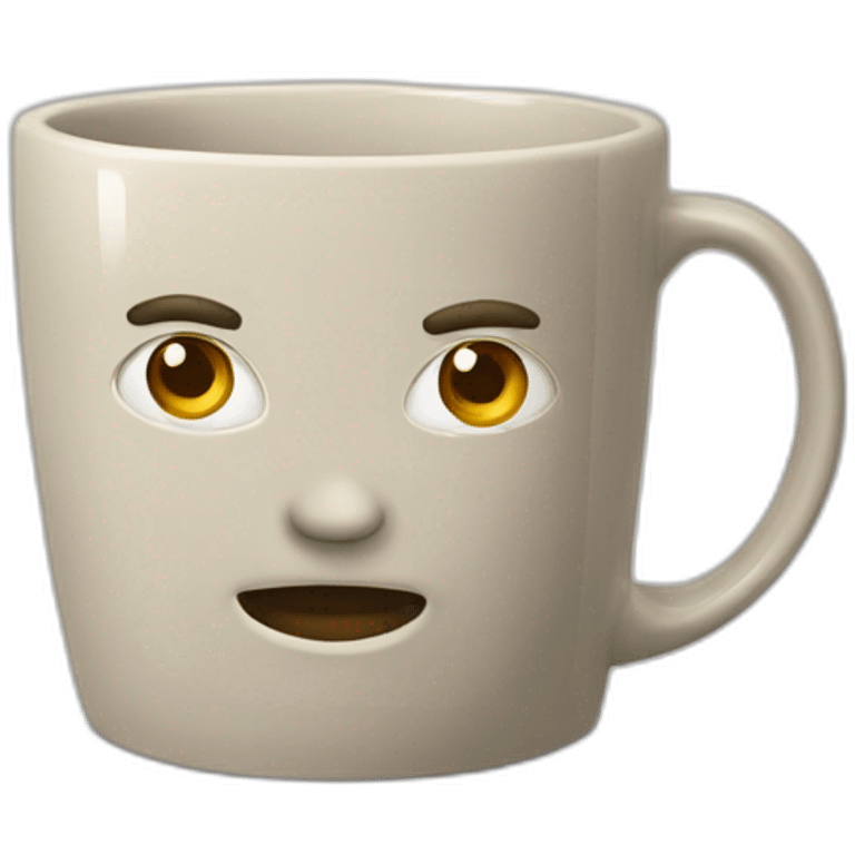 peronaje de una taza de ceramica emoji