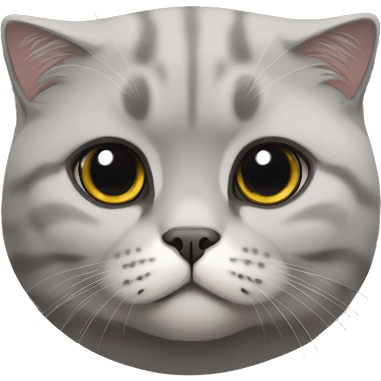 Grey Scottish fold cat  emoji