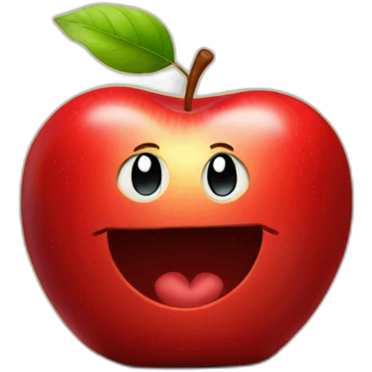 smiling red apple standing on a pile of gold emoji