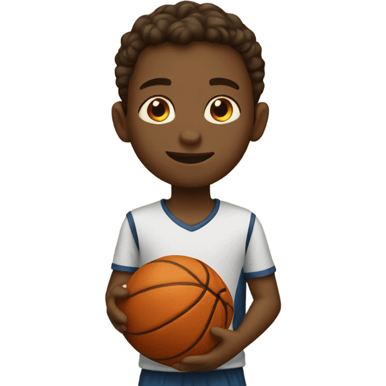 boy playing basketball brown boy emoji