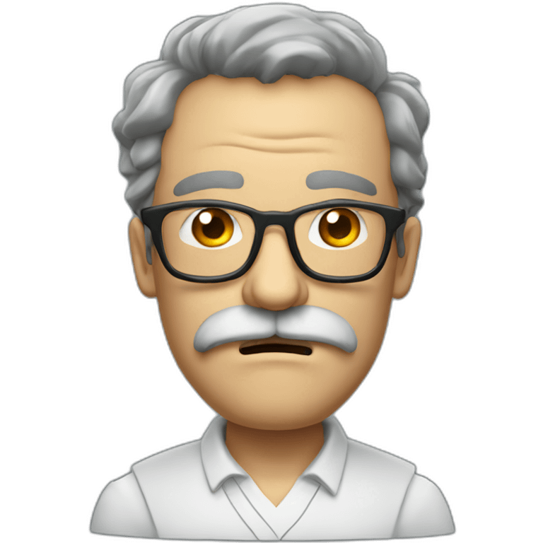 angry professor with glasses and moustache and beard neck emoji