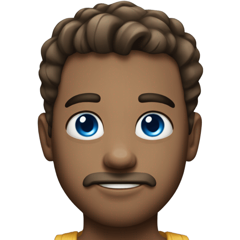 beachguy with blue eyes and longer brown haor emoji