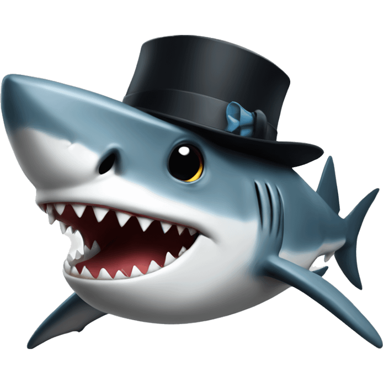 shark with tophat emoji