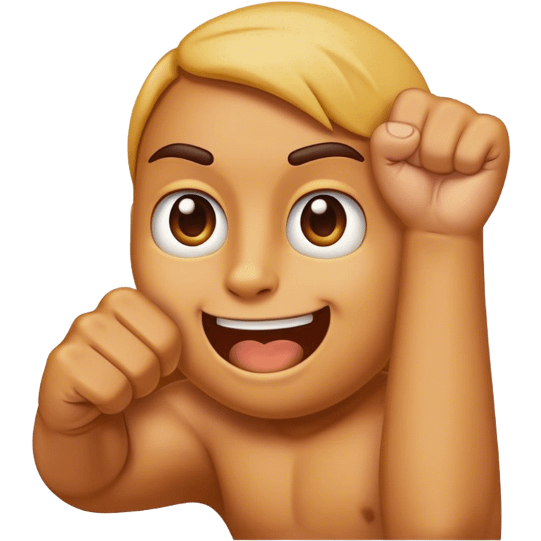 Emoji holding up a tiny fist emoji