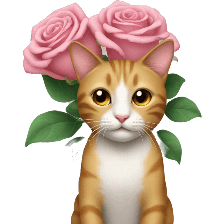 The cat is smelling the roses
 emoji