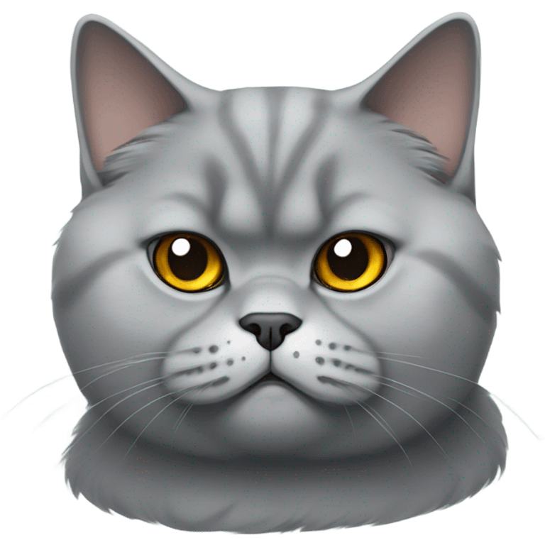 fluffy  bored looking british shorthair cat emoji