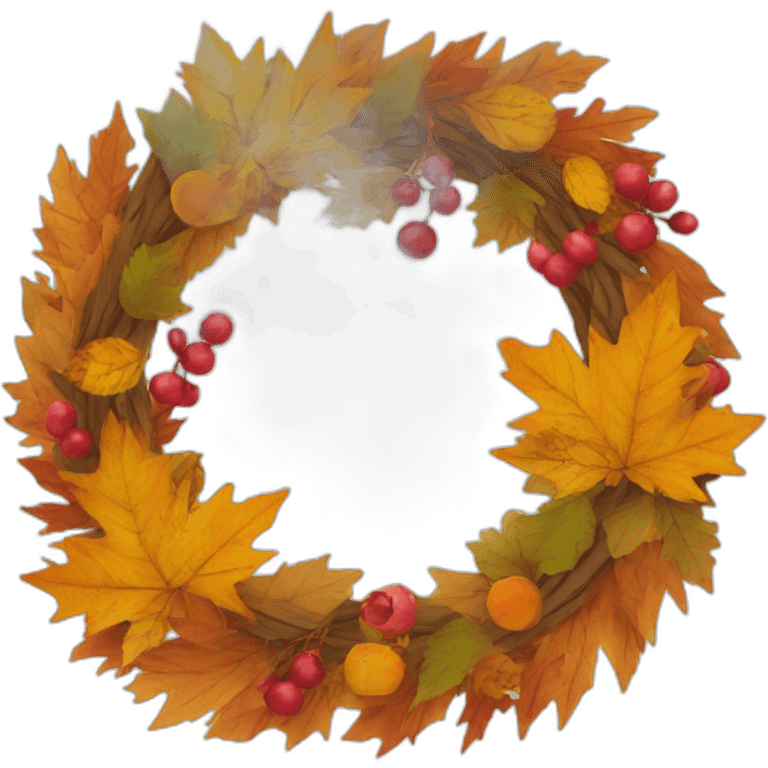 autumn wreath emoji