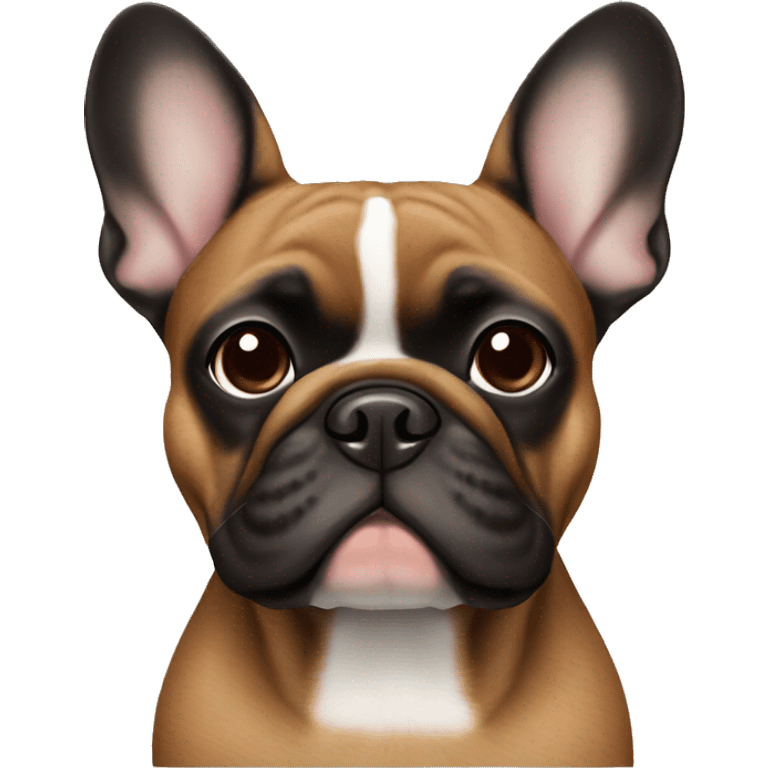 Brown and black French bulldog emoji