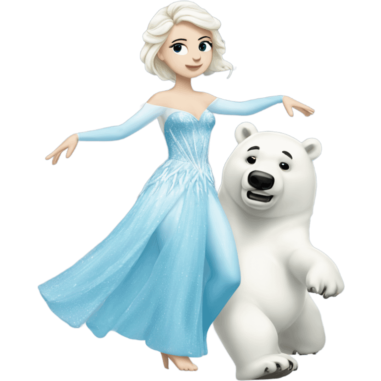 ice princess with a polar bear dancing  emoji