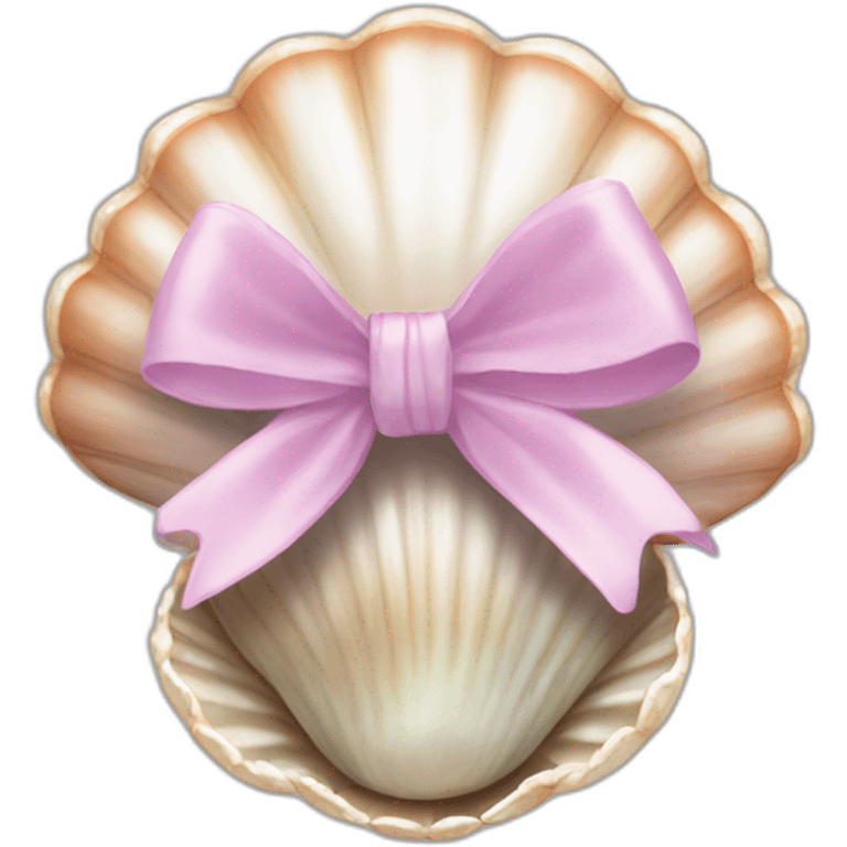 Pearl shell and bow emoji