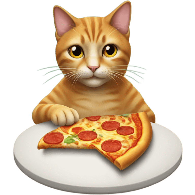 Cat eating pizza emoji