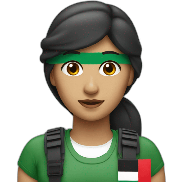 Woman with a Palestinian flag visor  emoji