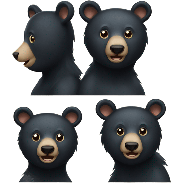 Black bear with 3 heads  emoji