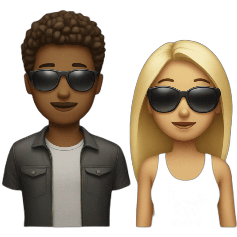 woman with sunglasses and a boy emoji