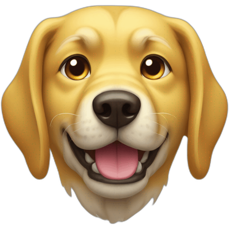 yellow dog face with wry smile emoji