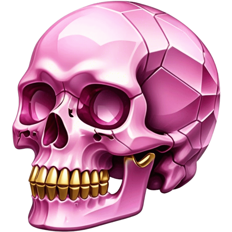 gemstone skull crystal gold pink emoji