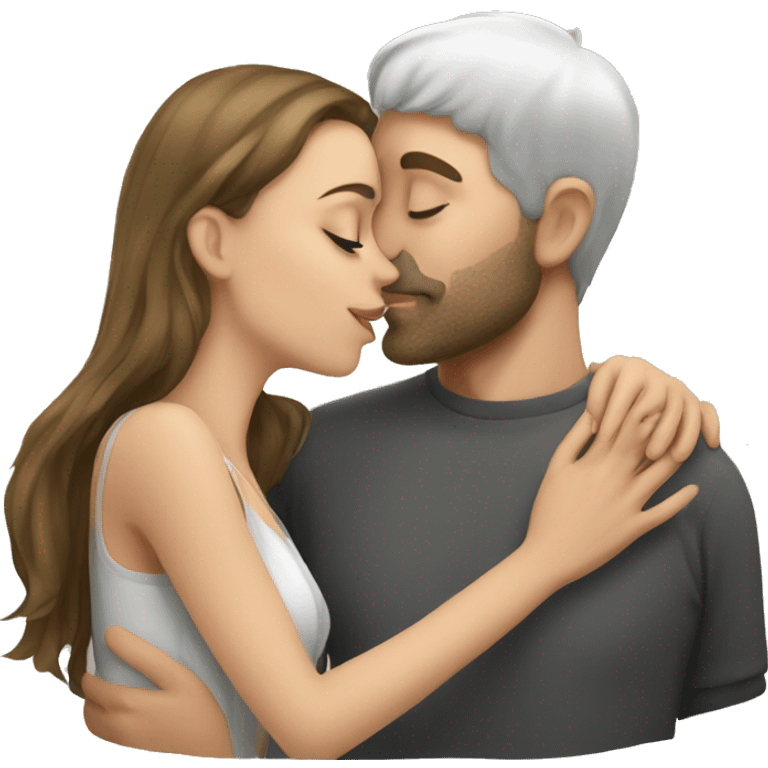 English man kissing Russian girl  emoji