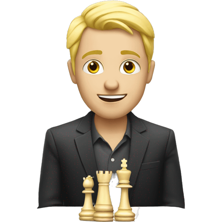 blonde guy playing chess emoji