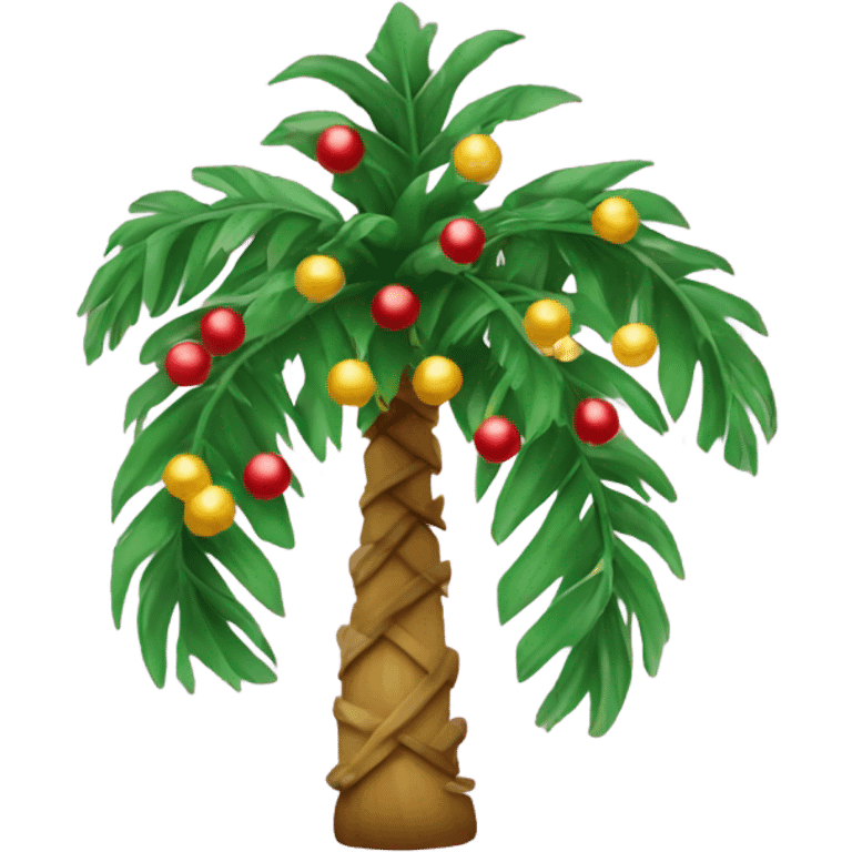 Christmas palm tree with garlands emoji