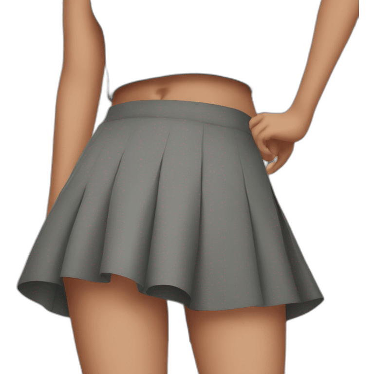 bottom view girl in skirt emoji