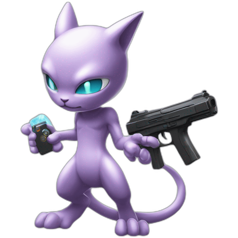 mewtwo with a glock 26 emoji