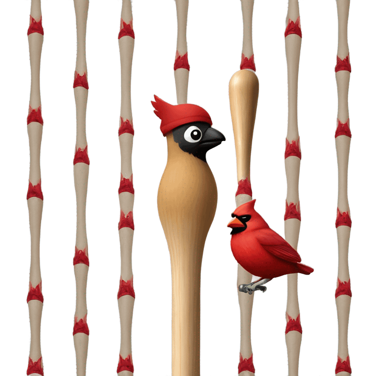 Cardinal on a baseball bat emoji