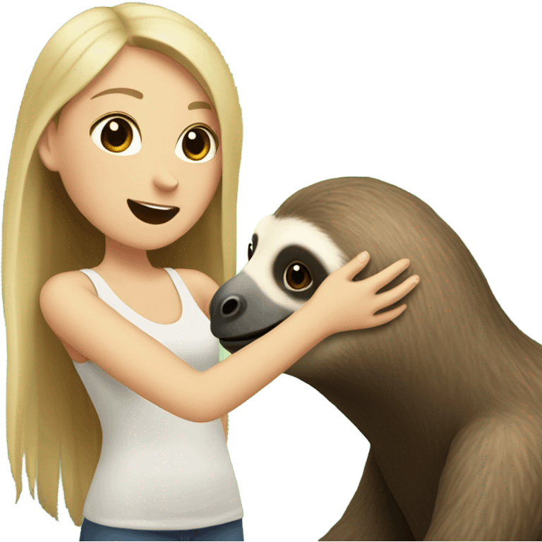 White girls interacting with sloth emoji