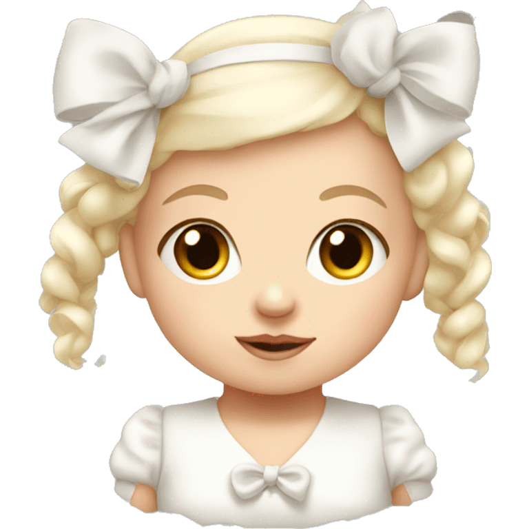 White Baby girl with bow  emoji