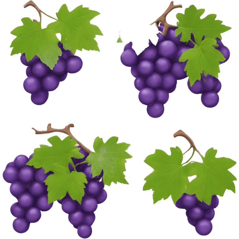 grapevine with leaves and grapes emoji