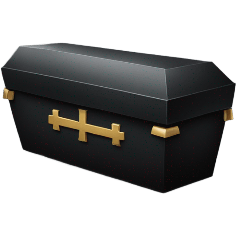 a black coffin with a cross emoji