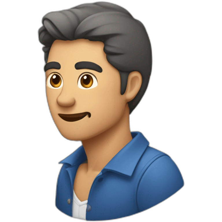 Hombre con dos líneas en la ceja emoji