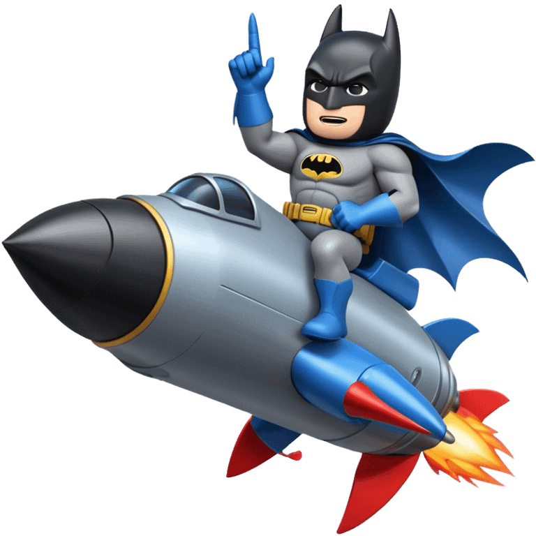 batman riding a rocket ship boom! emoji