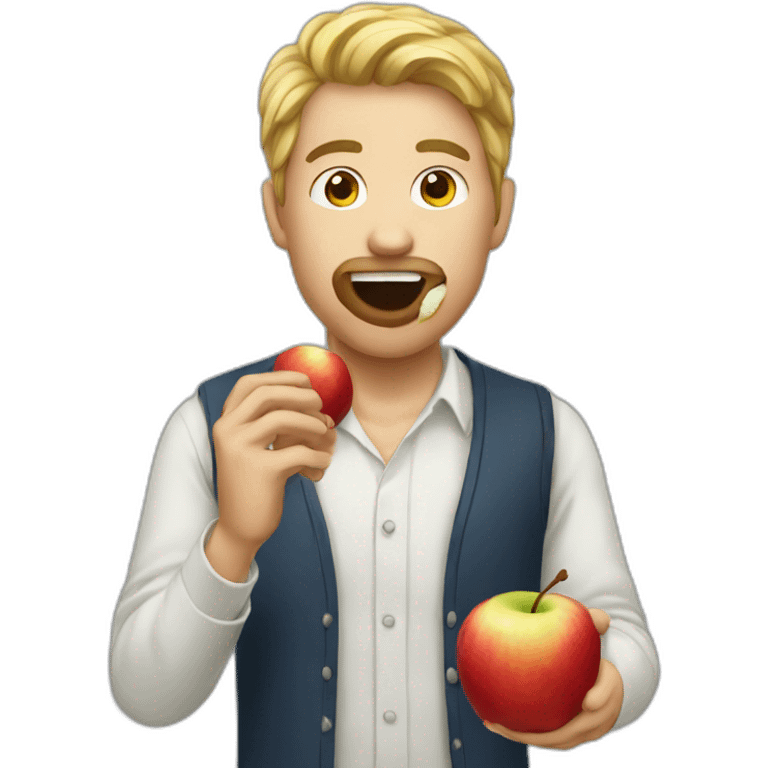 Man eating apple emoji