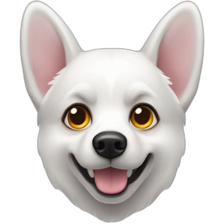 White corgi husky ghost costume emoji