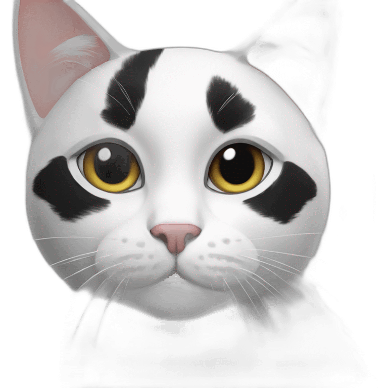 Black and white cat with adidas emoji