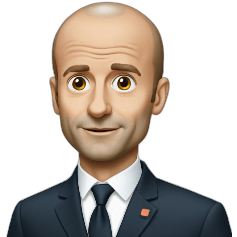 Emmanuel Macron with baldness emoji