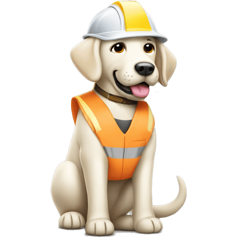 white labrador as construction worker emoji