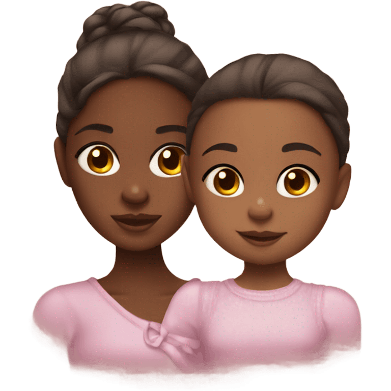 Pretty brown skin girl with baby girl who looks just like her  emoji