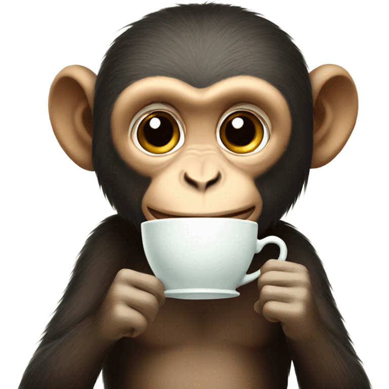 Female monkey drinking tea emoji